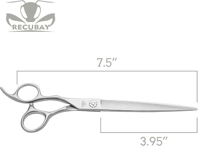 Left Handed Matte Deluxe Dog Grooming Scissors Great Grooming Shears for All Breeds,Design For Professional Groomer. (7.5" Straight Lefty)