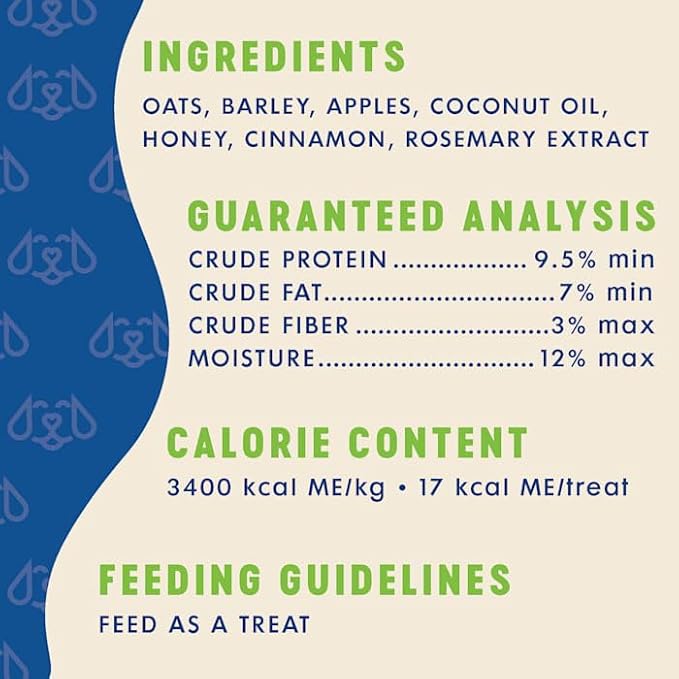 Finley's Apple Cinnamon Dog Biscuits Treats for Dogs Made in USA | Natural Apple Cinnamon Dog Treat | Wheat Free Dog Treats | Healthy Dog Treat Bags (12 oz)