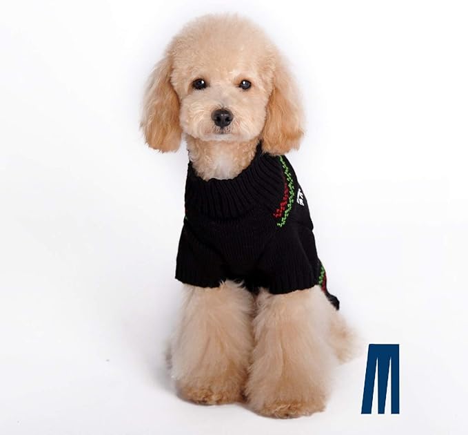 Mikayoo Dog Christmas Sweater - Cat Holiday Sweaters, Legless Design Keep Warm and Move Freely, Holiday Festive Sweater for Small Dogs or Cats (Black Deer XL)