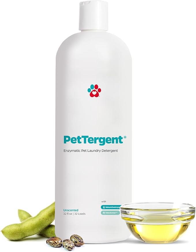 Pet Parents® PetTergent®, Enzymatic Pet Laundry Detergent, 32 oz 32 Loads Pet Stain Remover & Pet Odor Eliminator, Laundry Detergent for Pets (Unscented, 32 oz)