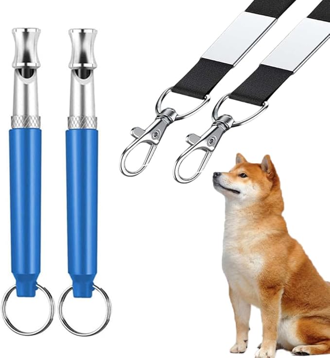 Professional Dog Training Whistles to Call Your Dogs, Whistles to Make Dogs Come to You, Adjustable Ultrasonic Silent That Only Dogs Can Hear, Pet Training Whistle with Lanyard for Recall (Blue)