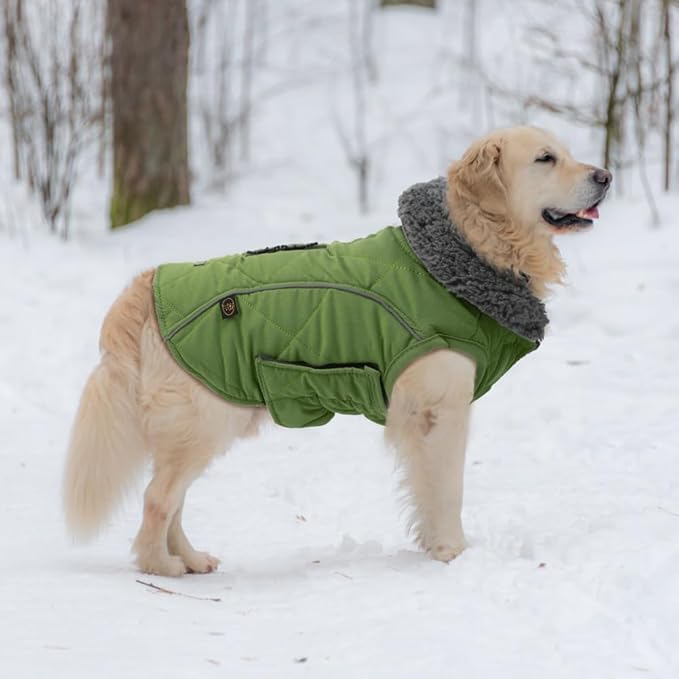 EMUST Dog Vests for Winter, Fleece Lined Dog Coat for Cold Weather Warm Jackets for Small Medium Large Dogs, XXXL