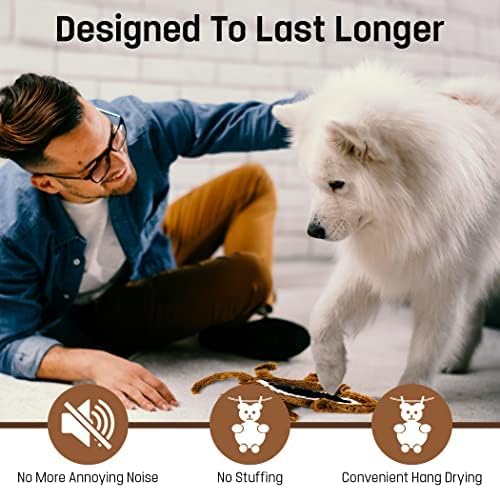 FGA MARKETPLACE Racoon-Squirrel Flat NO Stuffing NO Squeak Plush Dog Toy, Funny Style Will Entertain Your Pet for Hours, Recommended for Small and Medium Dog 21 INCH Long