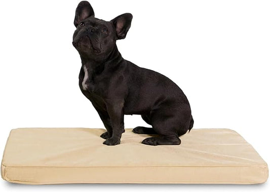 K9 Ballistics Tough Ripstop Orthopedic Crate Bed - Durable Kennel Pad with Washable Cover for Puppies and Small Dogs, 29 x 18 fits 30” Wire Crate, Tan