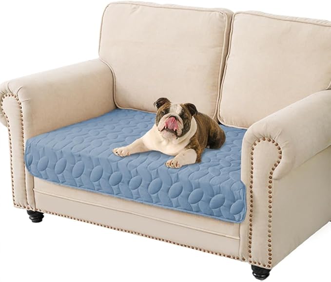Ameritex Waterproof Pet Bed Cover Anti-Slip Dog Bed Blanket for Sofa and Furniture Waterproof New Pattern Design (Lightblue, 30x53 Inch (Pack of 1))