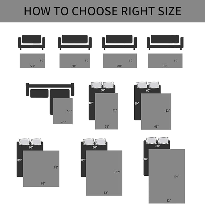 Ameritex Waterproof Pet Bed Cover Anti-Slip Dog Bed Blanket for Sofa and Furniture Waterproof New Pattern Design (Darkgrey, 30x80 Inch (Pack of 1))