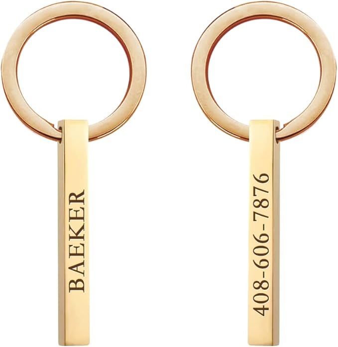 Dogs ID Tags Personalized Four Sided Deep Engraved Cat & Dog Collar Charm Bar Shape Brass Small