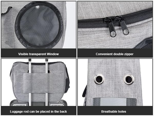 OWNPETS Pet Sling Carrier, Pet Airline Carrier Travel Bag, Fit 10~13lb Small Dogs, Comfortable, Adjustable, Perfect for Airline, Travelling, Daily Walk, Outdoor Activity and Weekend Adventure