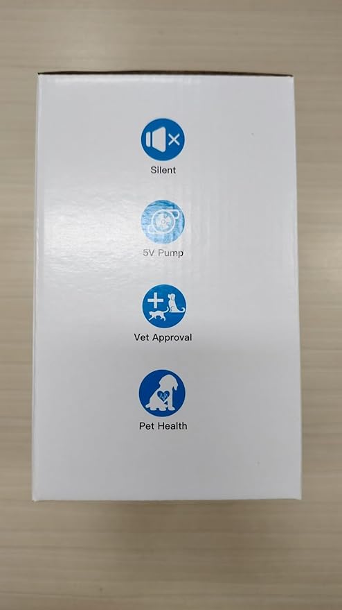 Cat Water Fountain + 6 Filters + 3 Sponges, Pet Water Fountain with Ultra Silent Pump, Activated Carbon Filter Keep The Water Clean, 2.2L Capacity, Faucet Design, Anti Sputtering