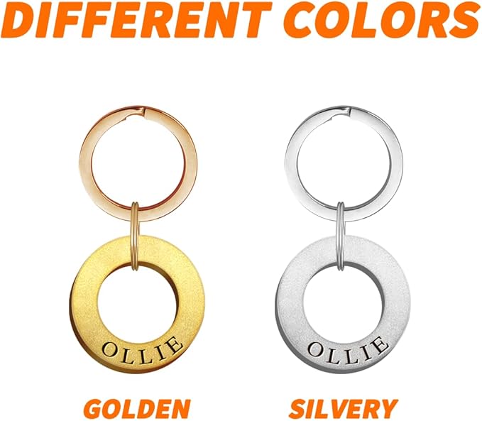 Dogs ID Tags Personalized Double Sided Deep Engraved Cat & Dog Collar Charm Ring Shape Brass Small