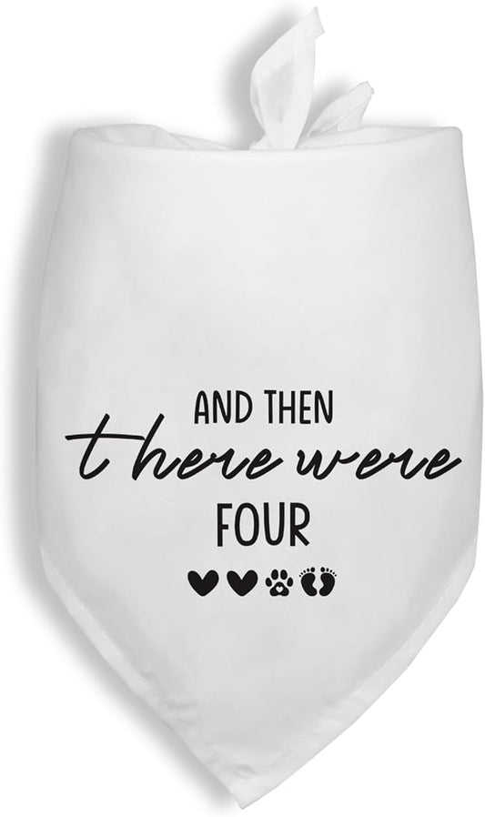 Baby Announcement Dog Bandana and Then There were Four Coming Soon Bandana Baby Announcement Photo Props Pet Scarf Accessories for Pet Dog Lovers Gifts