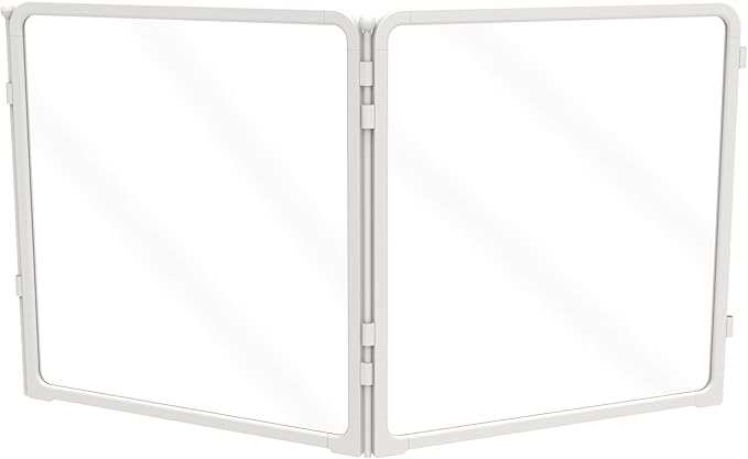 FXW Pawadise Acrylic & Wire Mesh Indoor Dog Playpen, Heavy Duty 24 Inch 2 Panels Metal Dog Pen for Puppy and Small Dogs, White│Patented