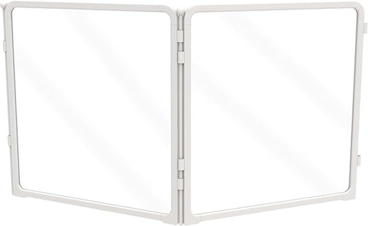 FXW Pawadise Acrylic & Wire Mesh Indoor Dog Playpen, Heavy Duty 24 Inch 2 Panels Metal Dog Pen for Puppy and Small Dogs, White│Patented