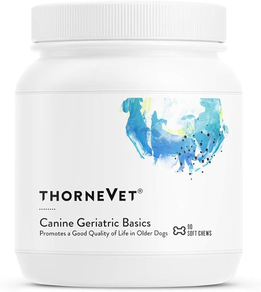 ThorneVET Canine Geriatric Basics – Senior Dog Multi-Vitamin/Mineral Formula Supports Healthy Cognition, Joints, and Eyes, 90 Soft Chews