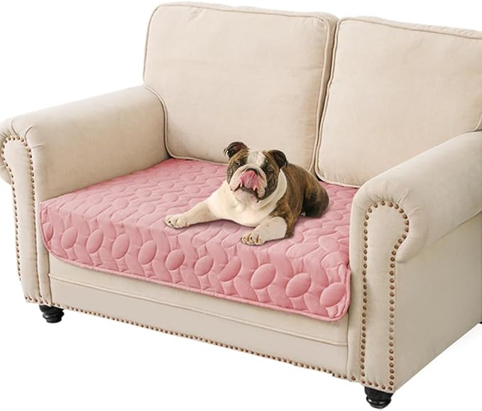 Ameritex Waterproof Pet Bed Cover Anti-Slip Dog Bed Blanket for Sofa and Furniture Waterproof New Pattern Design (Pink, 30x53 Inch (Pack of 1))