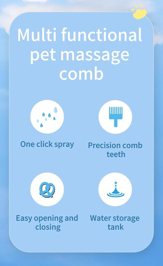 Pet Grooming Steam Brush, Pet Spray Hair Removal Comb, Anti-Static, Rechargeable, Comfortable Grip, for Dogs & Cats, Spray Hair Removal Comb, Steam Brush for Shedding & Grooming, White