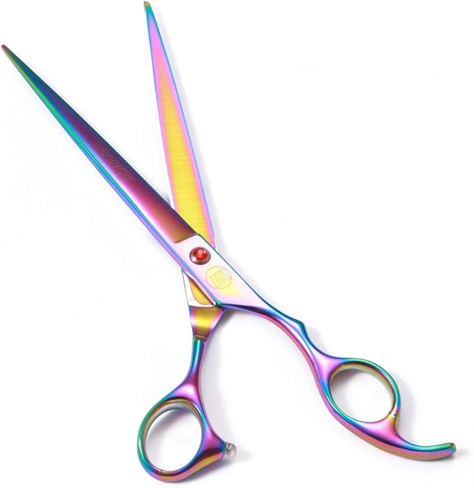 Professional Dog Scissors Set - 7/8 Inch Pet Grooming Shears, Chunkers, Curved and Thinning Scissors With Comb