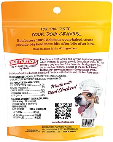 Beefeaters Beefhide 5in Twist with Real Chicken – Protein-Rich Dog Treats for Clean Teeth, Ideal for Training & All Dog Sizes
