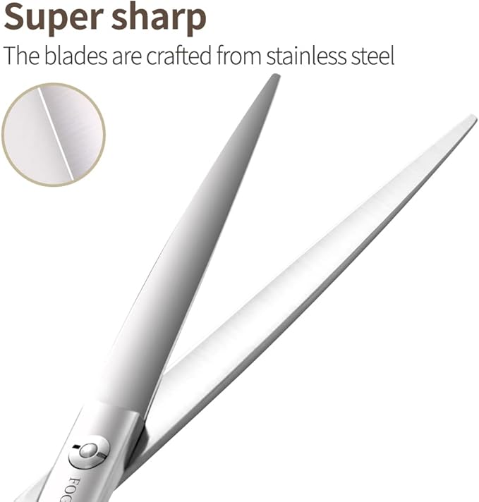 9.0'' Dog Grooming Scissors Straight Professional Pet Grooming Shears for Thick Long Hair Large Dog Cat (9.0 In, Straight)