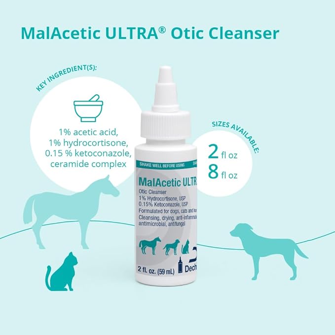 Otic Cleanser for Dogs, Cats and Horses, 2 oz