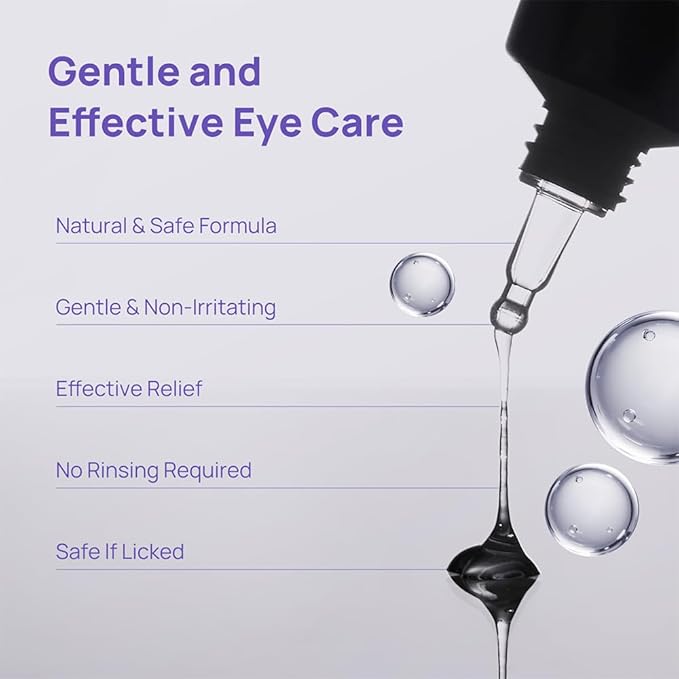 HICC PET Dog Eye Gel, Vet-Recommended Dog Eye Infection Treatment, Cat Eye Drops Wash, Soothes Irritation, Moisturizes Dry Eyes, Pet Eye Drops Ointment Alternative for Dogs, Cats, Horses. 2 fl oz