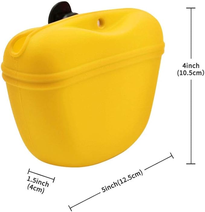 RoyalCare Silicone Dog Treat Pouch-Small Training Bag-Portable Dog Treat Bag for Leash with Magnetic Closure and Waist Clip[US Design Patent]