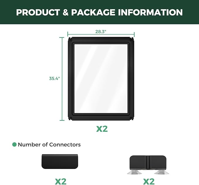 FXW AuraSpace Acrylic Indoor Dog Playpen for Medium Dogs, 35 inch, 2 Panels, Black