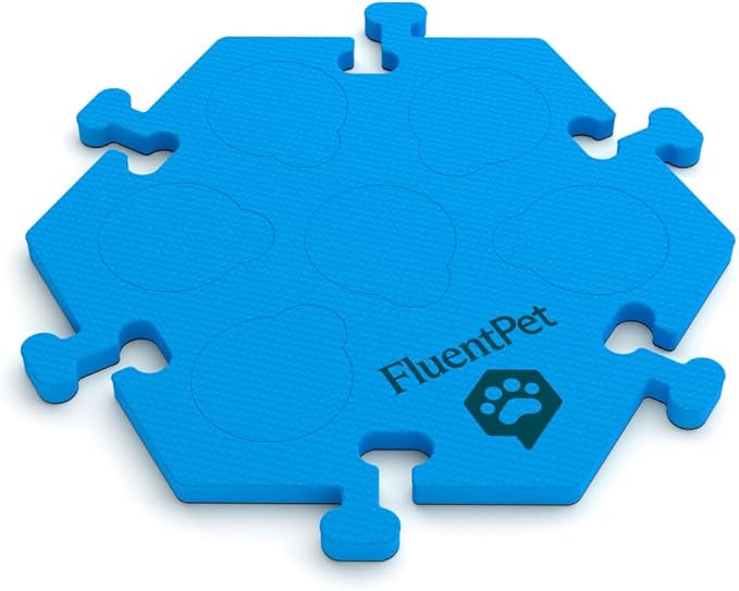 FluentPet HexTile - Blue | Accessory Dog and Cat Button Learning Kits | Can Hold Up to 6 Buttons | Soft, Durable, and Non-Slip | Gift for Pet Lovers | Comes in 12 Colors