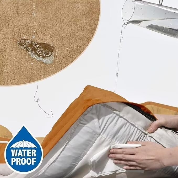 Comfort Expression Orthopedic Dog Bed for Extra Large Dogs 53x42 Inch, Waterproof Supportive Egg Crate Foam XXL Pet Bed with Removable Bolsters, Dog Couch with Washable Cover & Non-Slip Bottom, Orange