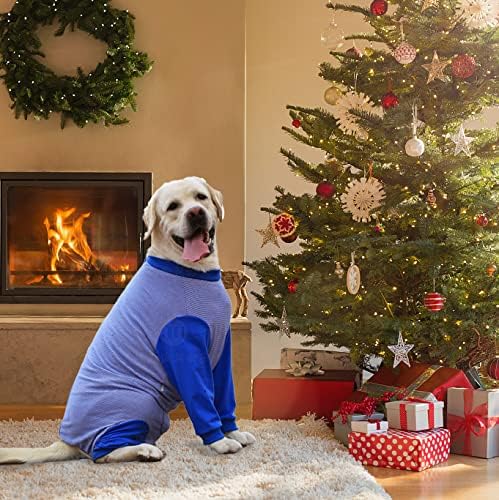 Yeapeeto Dog Onesie Surgery Recovery Suit for Large Medium Bodysuit Dogs Pajamas PJS Full Body for Shedding, Prevent Licking, Wound Protection, Cone Alternative (6X-Large (Pack of 1), Blue)