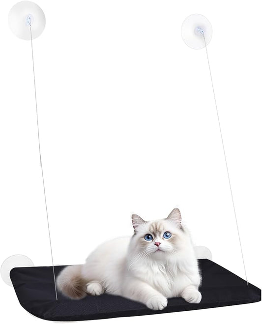 Cat Window Perch, Hanging Cat Hammock for Window, Foldable Cats Windows Bed with 4 Suction Cup, Windows Hammock for Cats Inside Perch Hold up to 44 Pounds Two Pets