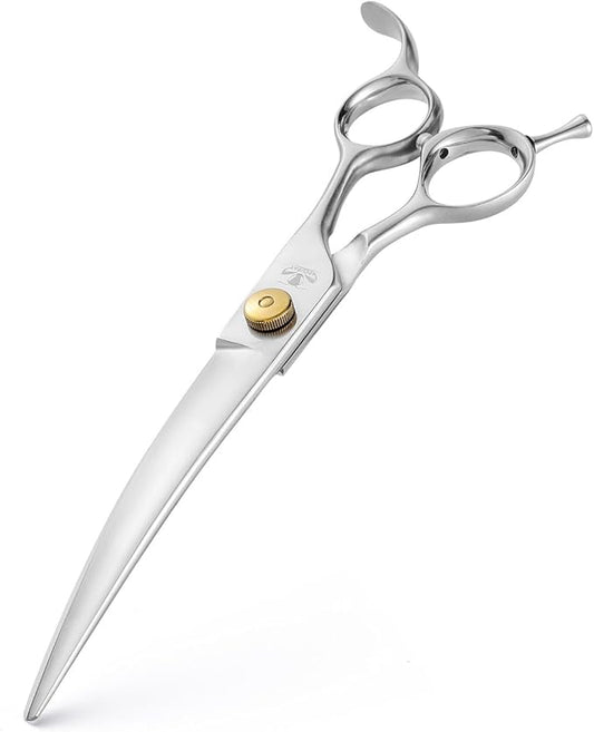 Gold Mantis Professional Dog Shears, 7.5" Curved Shear For All Breeds, Sharp and Smooth Scissoring Tools