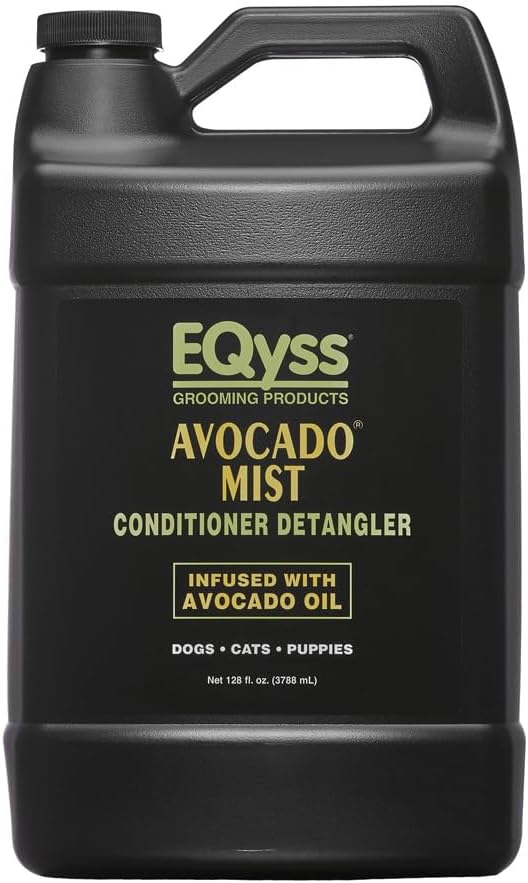 EQyss Avocado Mist Pet Spray Conditioner - Shines, Conditions, and Reduces Shedding, Weightless Leave in Spray - for Dogs, Cats, Puppies - Oil and Silicone Free, pH Balanced, USA Made (128 oz)