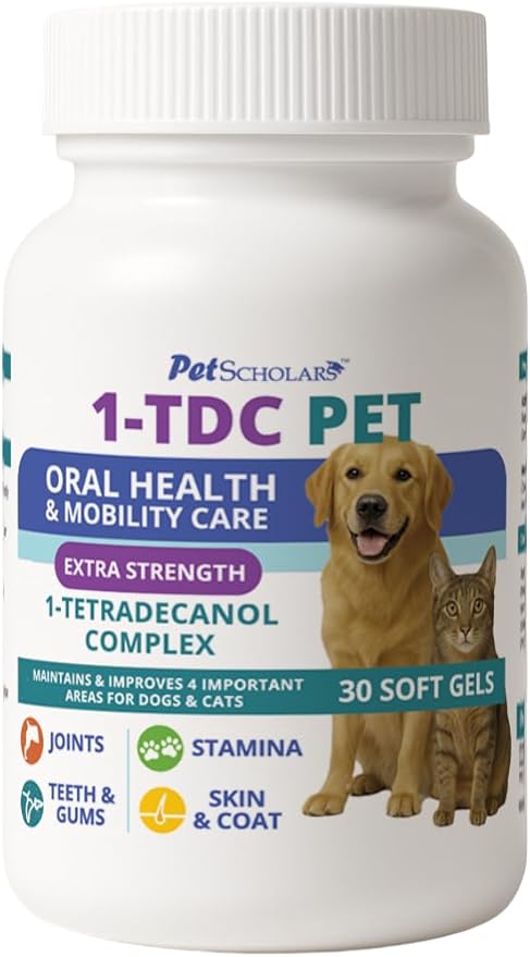 1TDC Dental & Joint Health Softgel Supplement for Dogs & Cats, Supports Oral Health, Stamina, Mobility, Muscle Strength & Recovery, Maintains Skin & Coat Health of Pets (30 Soft Gels)