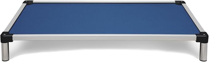 K9 Ballistics Chew Proof Elevated Cooling Outdoor Cot Bed for Small Dogs & Puppies - Virtually Indestructible, Preassembled, Withstands Aggressive Chewers - S, Blue Quartz Ripstop
