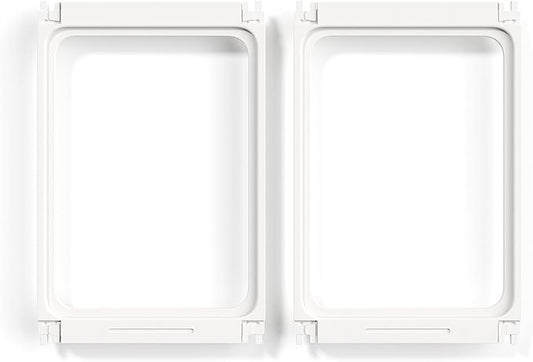 Jalove Dog Playpen, 24" Acrylic Plastic Pet Playpen with Door, Puppy Playpen, Indoor Dog Pen, Foldable, Customizable, White 2 PCS