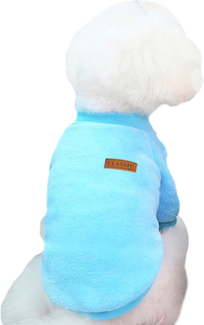 Jecikelon Pet Dog Clothes Dog Sweater Soft Thickening Warm Pup Dogs Shirt Winter Puppy Sweater for Dogs (Z01-Blue, Large)