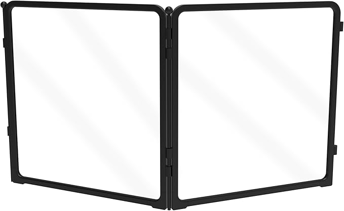 FXW Pawadise Acrylic & Wire Mesh Indoor Dog Playpen, Heavy Duty 24 Inch 2 Panels Metal Dog Pen for Puppy and Small Dogs, Black│Patented