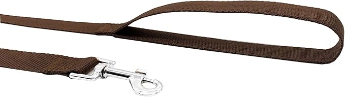 Nylon Training Dog Leash for Small Medium Large Dogs, 15ft 20ft 30ft 50ft Long Leash Dog/Puppy Lead for Obedience Recall Training, Camping (1" x 20ft, Brown)