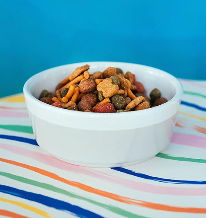 Waggo Dipper Ceramic Dog Bowl for Small and Large Breeds - Heavyweight and Durable Pet Food and Water Dish Crock, Dishwasher Safe, Modern (Light Grey, Medium)