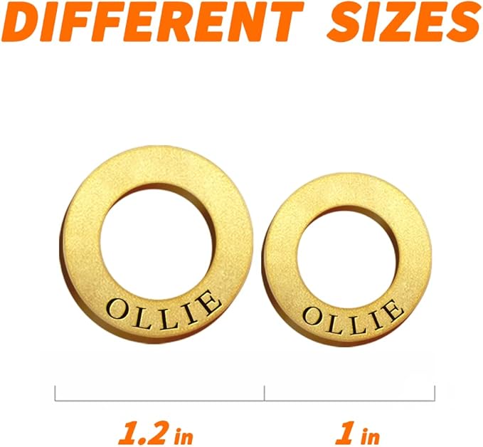 Dogs ID Tags Personalized Double Sided Deep Engraved Cat & Dog Collar Charm Ring Shape Brass Small
