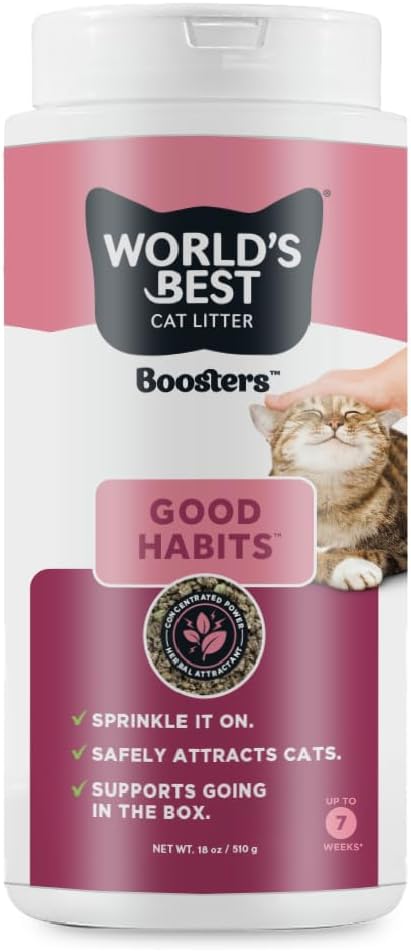 WORLD'S BEST CAT LITTER® Boosters™ Good Habits™ | Natural and Sustainable Cat Litter Additive | Attracts Your Cat to The Litter Box and Helps Avoid Accidents | Plant-Based Attractant | 18 oz Canister