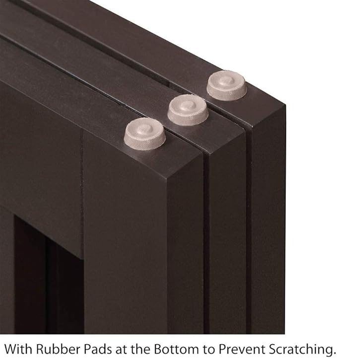 unipaws 36" H Free Standing Pet Gate for Dog Cat, Tall Wooden Dog Gates for Doorway, Stairs, Foldable Pet Fence for The House, Expandable Dog Barrier, Indoor Use, Espresso