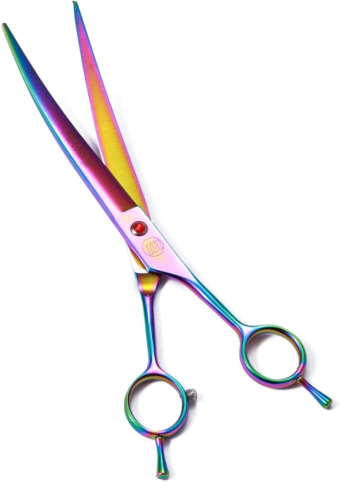 Professional Dog Scissors Set - 7/8 Inch Pet Grooming Shears, Chunkers, Curved and Thinning Scissors With Comb