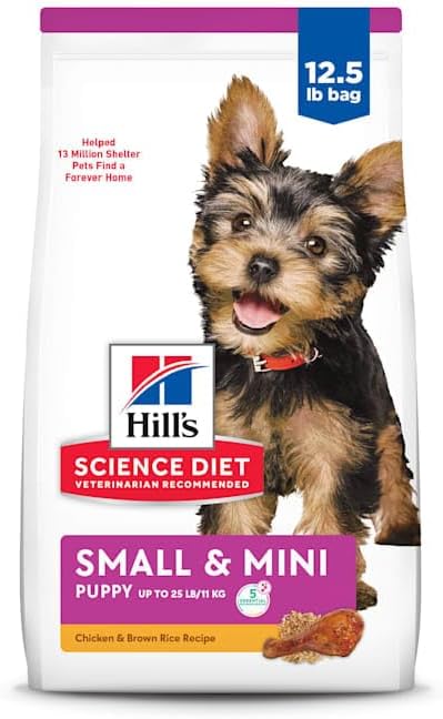 Hill's Science Diet Puppy Small & Mini Breeds Dry Dog Food, Chicken & Barley, 12.5 lb Bag