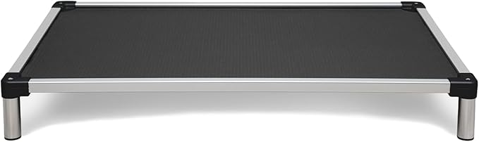K9 Ballistics Chew Proof Elevated Outdoor Cooling Cot Bed for X Large Dogs - Virtually Indestructible, Preassembled, Withstands Aggressive Chewers - XL, Obsidian Black Ripstop
