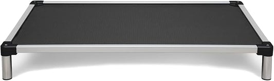 K9 Ballistics Chew Proof Elevated Outdoor Cooling Cot Bed for Medium Dogs - Virtually Indestructible, Preassembled, Withstands Aggressive Chewers - M, Obsidian Black Ripstop