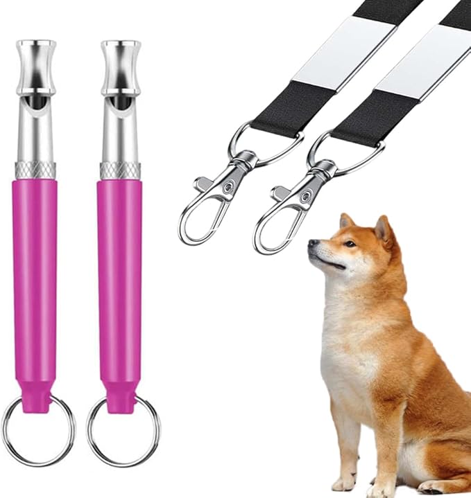 Professional Dog Training Whistles to Call Your Dogs, Whistles to Make Dogs Come to You, Adjustable Ultrasonic Silent That Only Dogs Can Hear, Pet Training Whistle with Lanyard for Recall (Rose Pink)