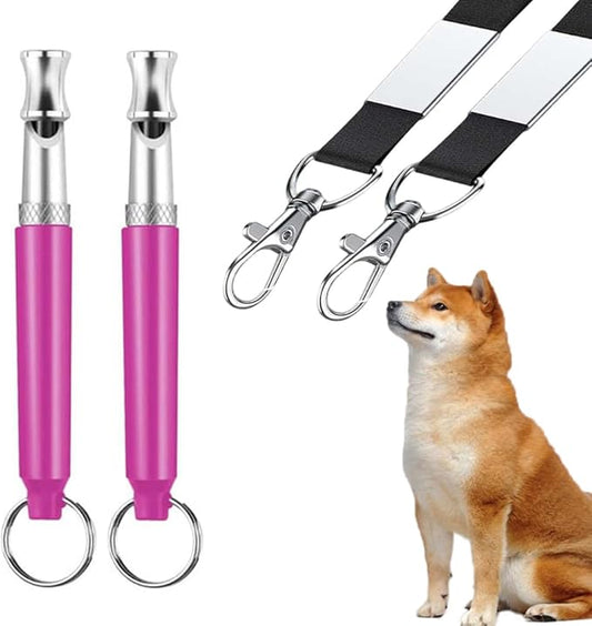 Professional Dog Training Whistles to Call Your Dogs, Whistles to Make Dogs Come to You, Adjustable Ultrasonic Silent That Only Dogs Can Hear, Pet Training Whistle with Lanyard for Recall (Rose Pink)