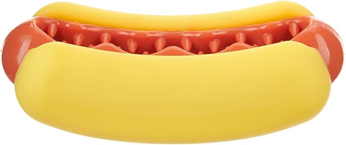 Barkbox Treat Meat Hot Dog Dog Toy | Bacon-Scented Rubber Chew Toy for Medium Dogs | Durable Dog Toys for Aggressive Chewers & Puppy Teething Toys